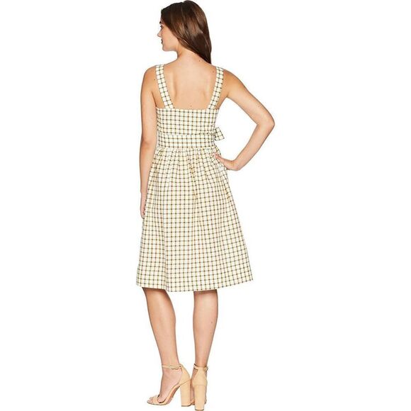JOA Women's Sleeveless Plaid Button Down FIT & Flare Belted MIDI Dress medium - Picture 3 of 7